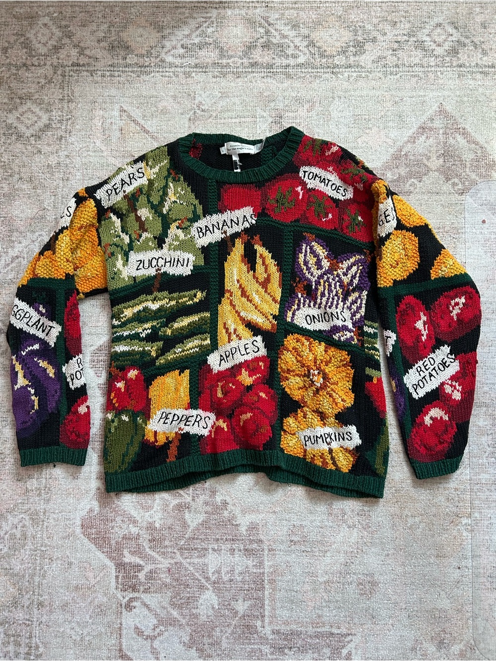 Fruit & Veg Patchwork Knit Sweater - Alexandra Bartlett x The Eagles Eye